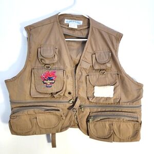 Vintage Camel Fish & Game fishing vest tan Size Medium